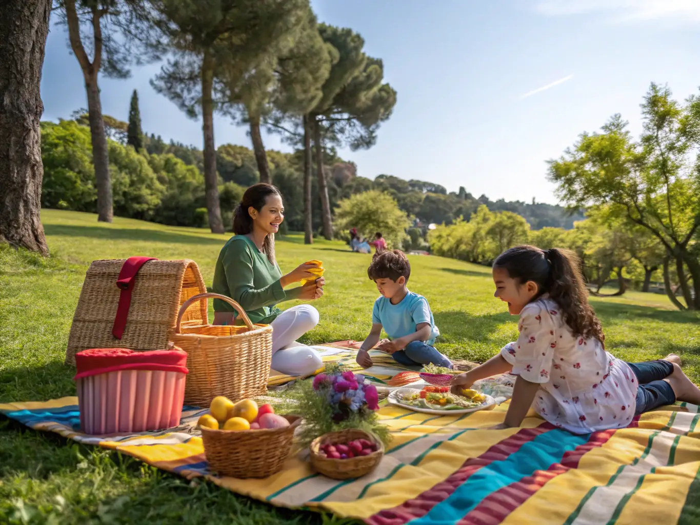A lively image showing a community picnic organized by C.S. Clichy, with families enjoying food, games, and music in a park setting. The atmosphere is joyful and inclusive.