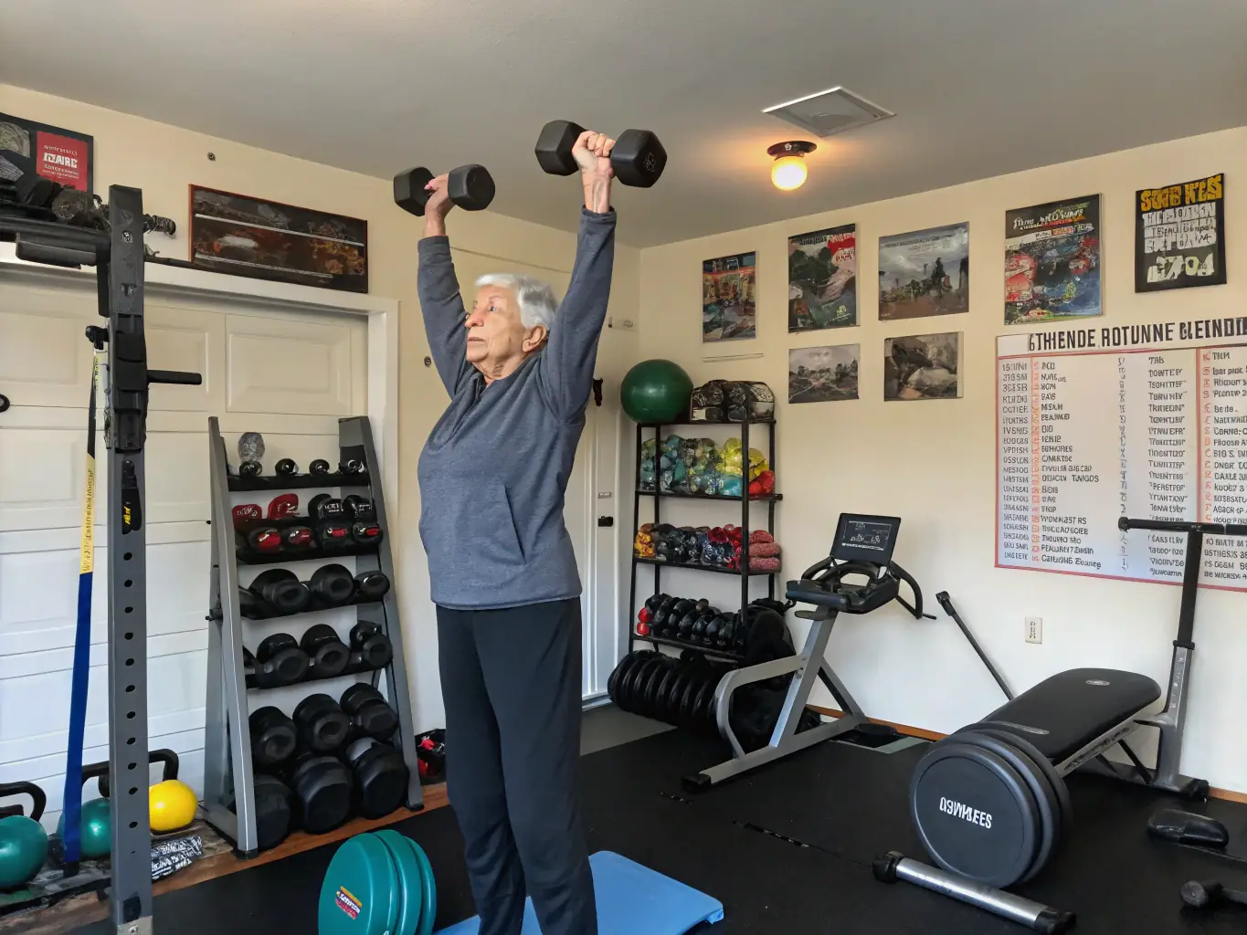 An individual using adaptive equipment during a strength training session, highlighting personalized fitness plans and inclusive training methods.